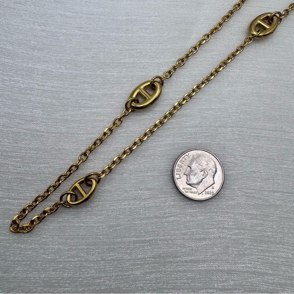 3mm Gold Stainless Steel Mariner Link w/ Toggle Clasp