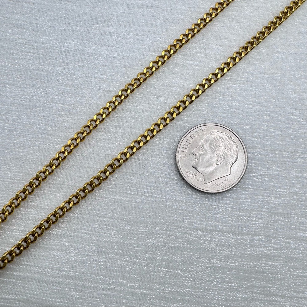2.5mm Gold Curb Link Chain