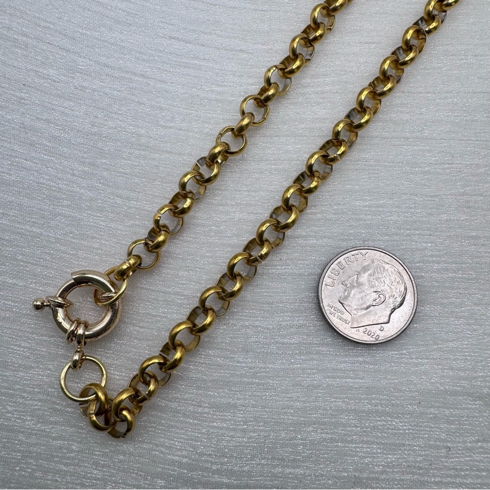 6mm Gold Stainless Steel Spring Clasp Cable Link Chain