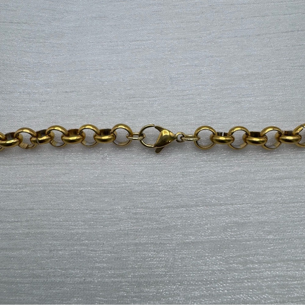 6mm Gold Stainless Steel Spring Clasp Cable Link Chain
