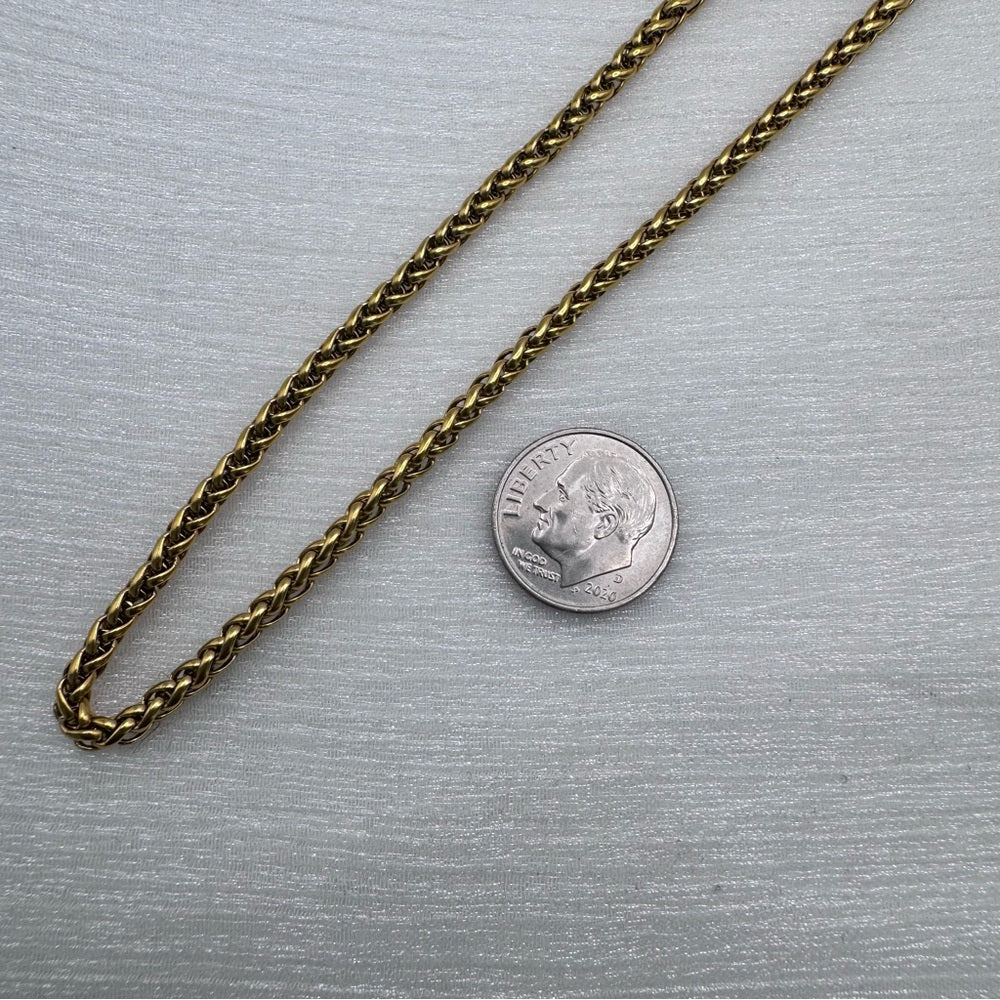 3mm Gold Stainless Steel Wheat Chain