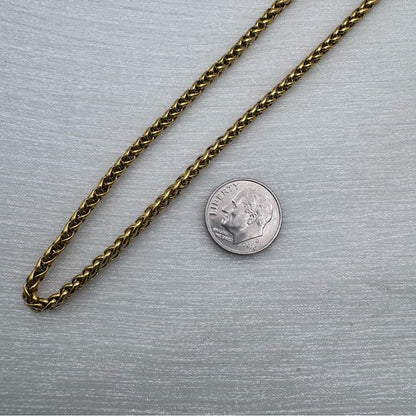 3mm | Gold | Wheat Chain Necklace