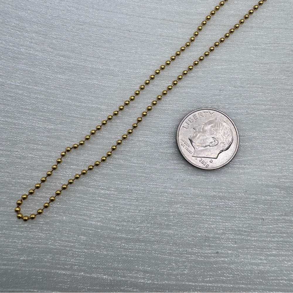 1mm Gold Stainless Steel Ball Link Chain