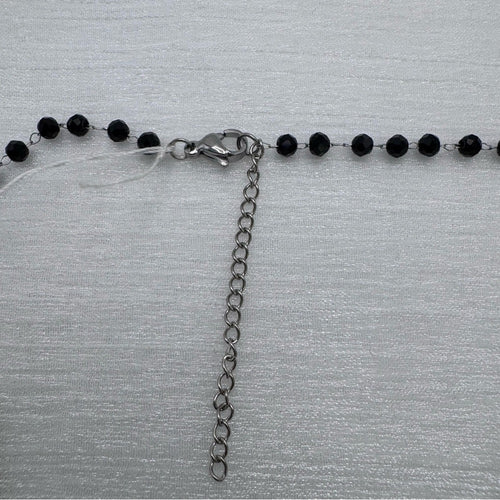 3.5mm Silver & Black Beaded Ball Link Chain