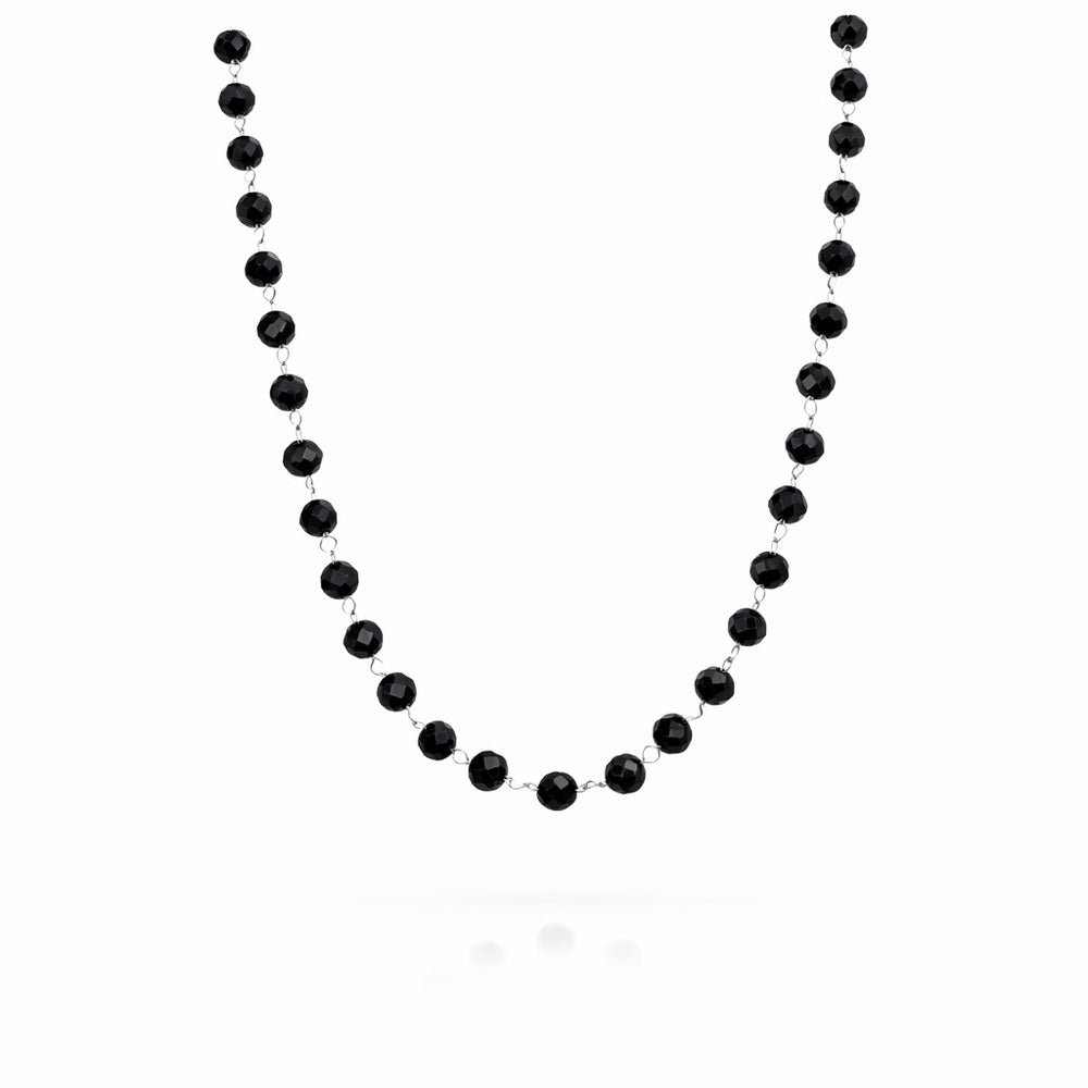 3.5mm | Silver & Black | Beaded Ball Link Chain