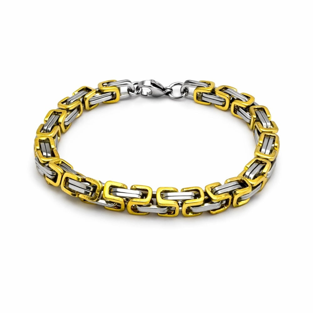 Two Tone Byzantine Chain Bracelet
