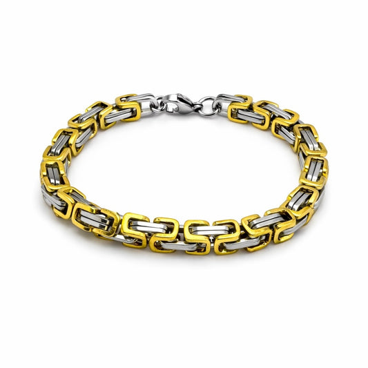 Two Tone Byzantine Chain Bracelet