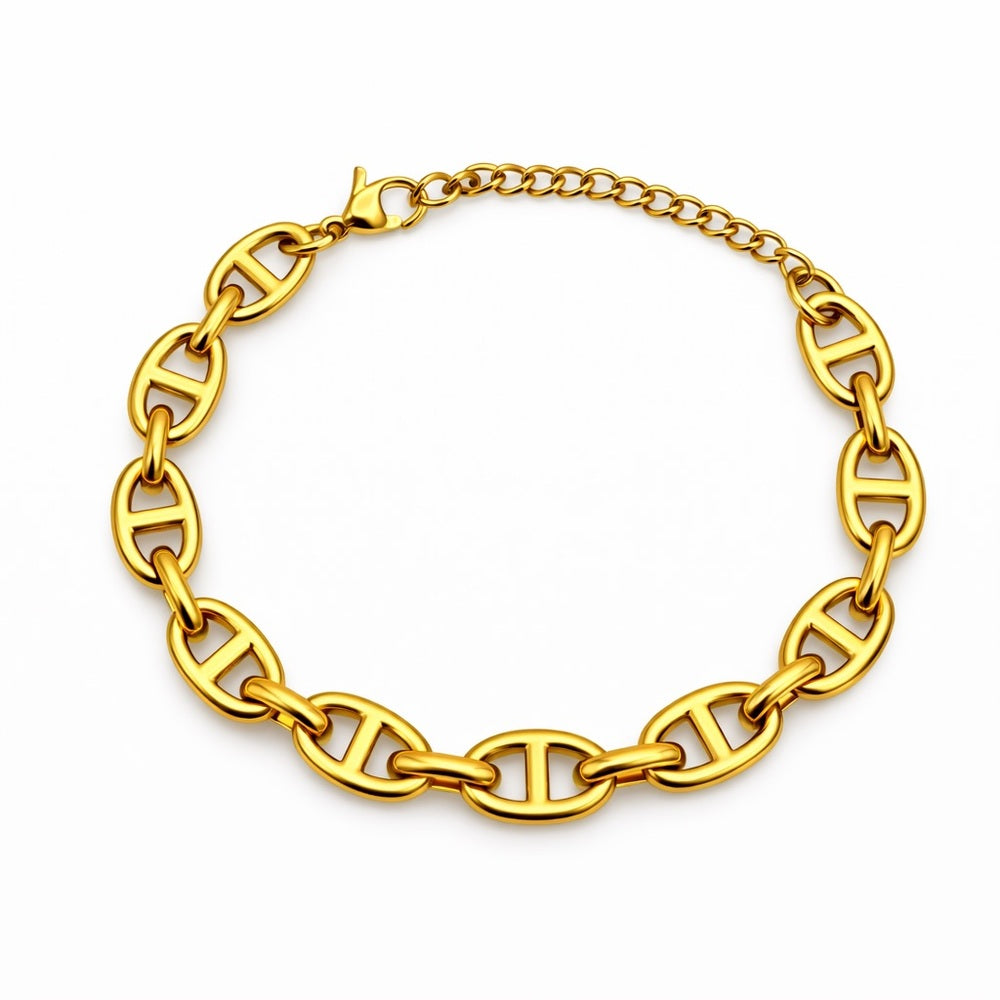 8mm Gold Mariner Link Bracelet