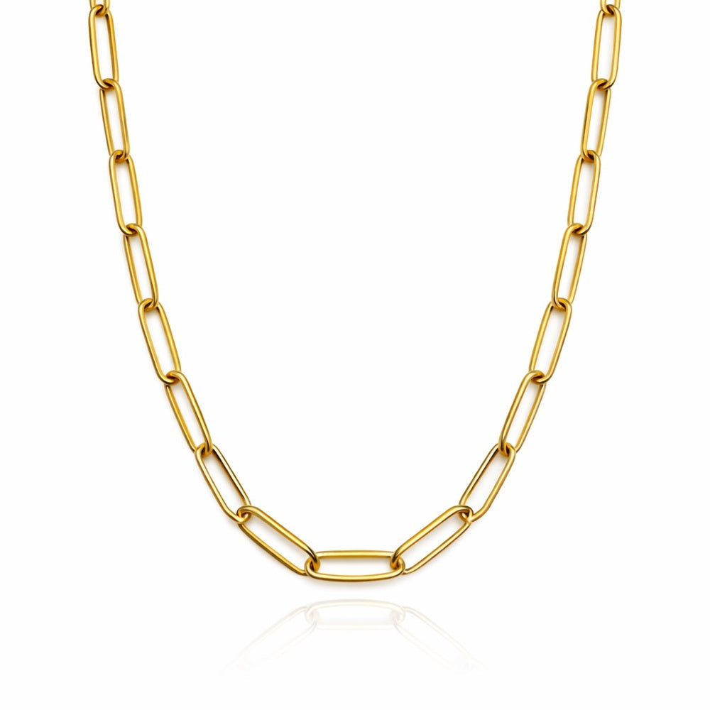 4.5mm Gold Stainless Steel Paperclip Link Chain