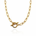 4mm Gold Stainless Steel Paperclip Link with Toggle Chain