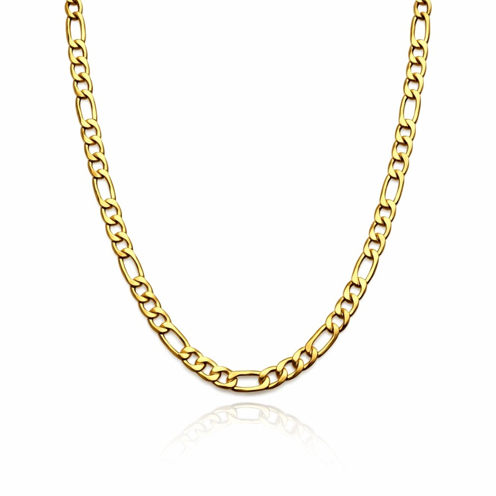 3.5mm Gold Stainless Steel Figaro Link Chain