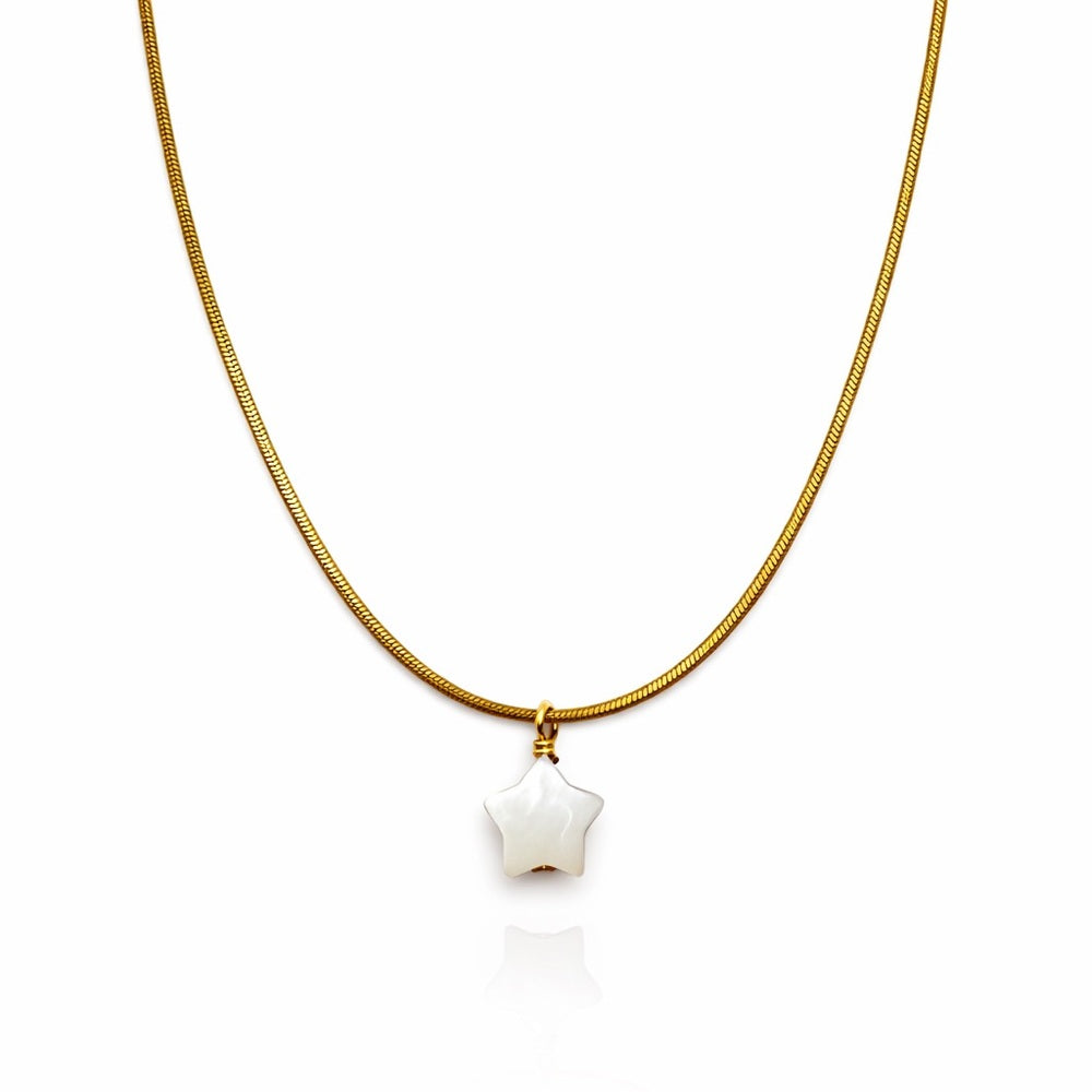 1mm Gold Stainless Steel Star Charm Rope Link Chain