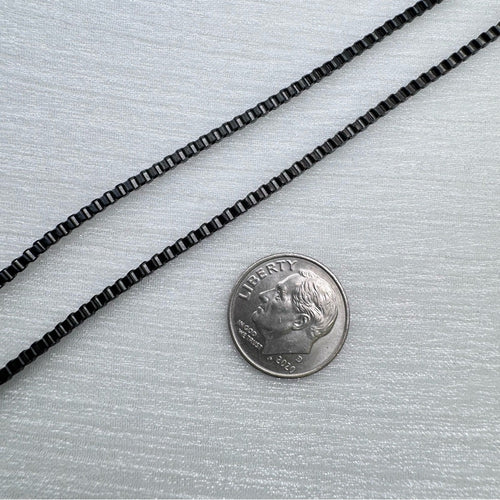 2mm Black Stainless Steel Box Link Chain