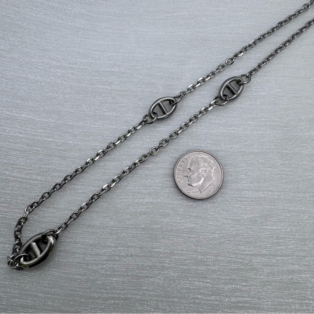 3mm Silver Mariner link Chain w/Toggle Clasp