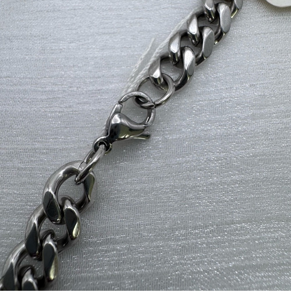 8mm Silver Cuban Link Chain