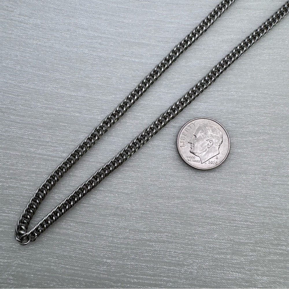 3.8mm Silver Stainless Steel Double Curb Link Chain