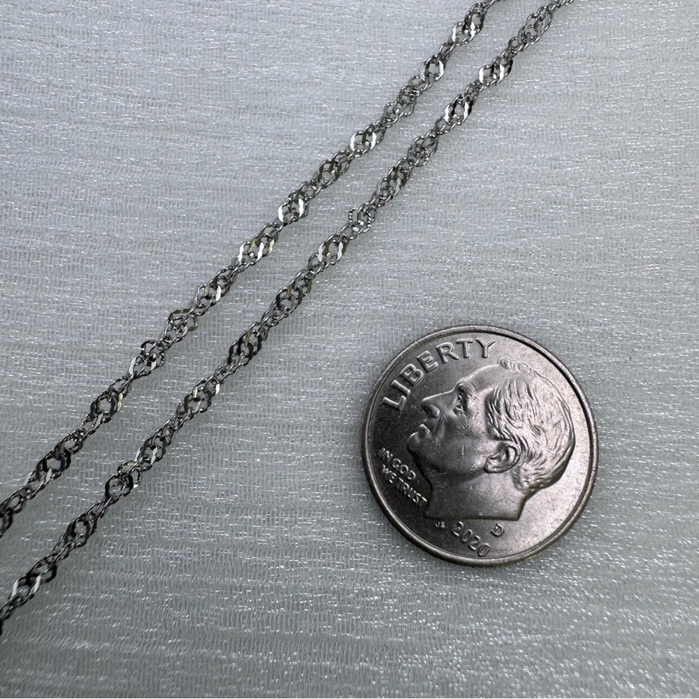 2mm | Silver | Twist Chain Necklace