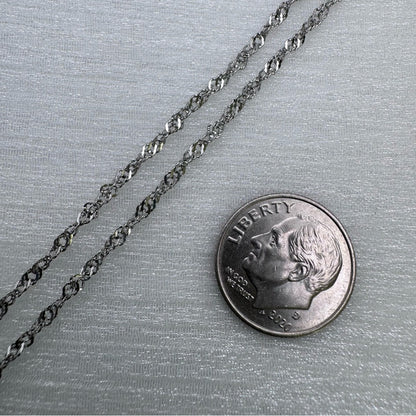 2mm | Silver | Twist Chain Necklace