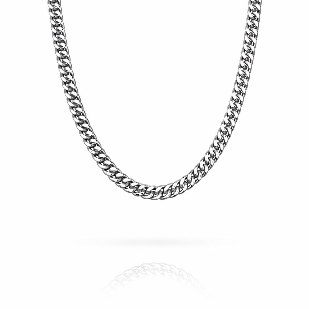3.8mm Silver Stainless Steel Double Curb Link Chain