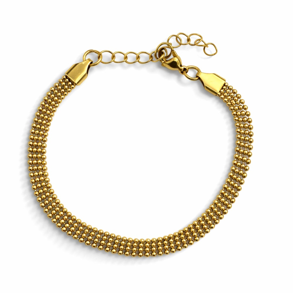5mm | Gold | Triple Bubble Chain Bracelet