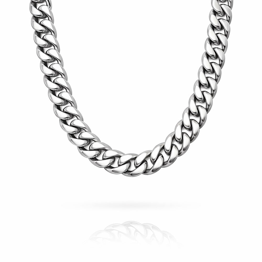8mm Silver Cuban Link Chain