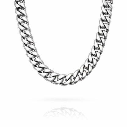 8mm | Silver | Cuban Link Chain