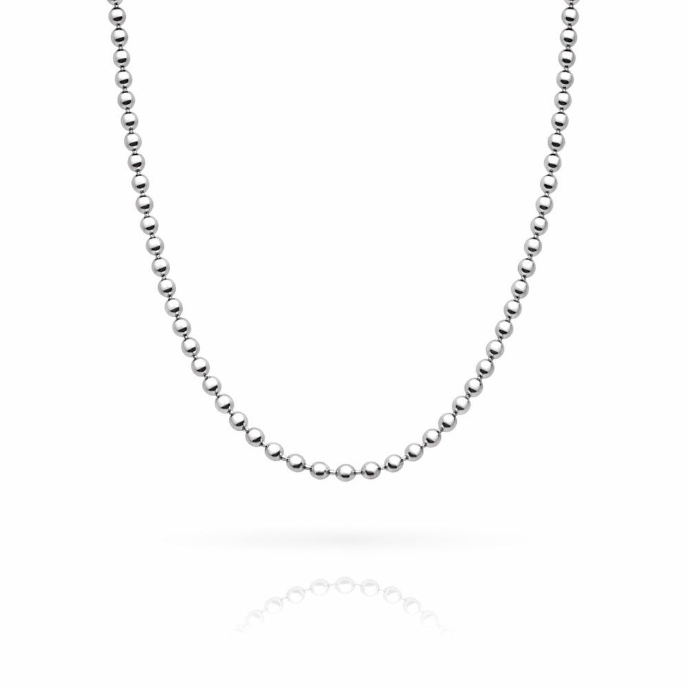 2mm Silver Beaded Ball Link Chain