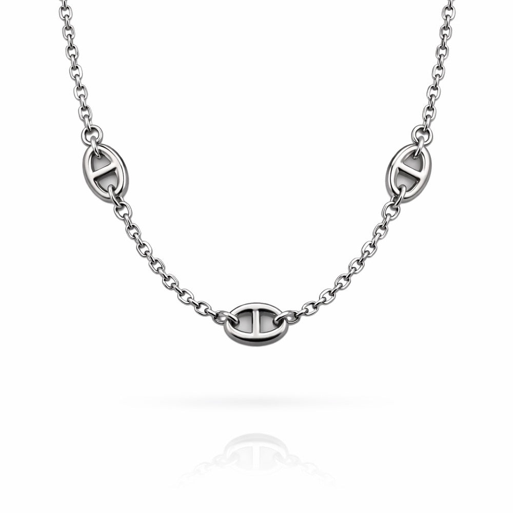 3mm Silver Mariner link Chain w/Toggle Clasp