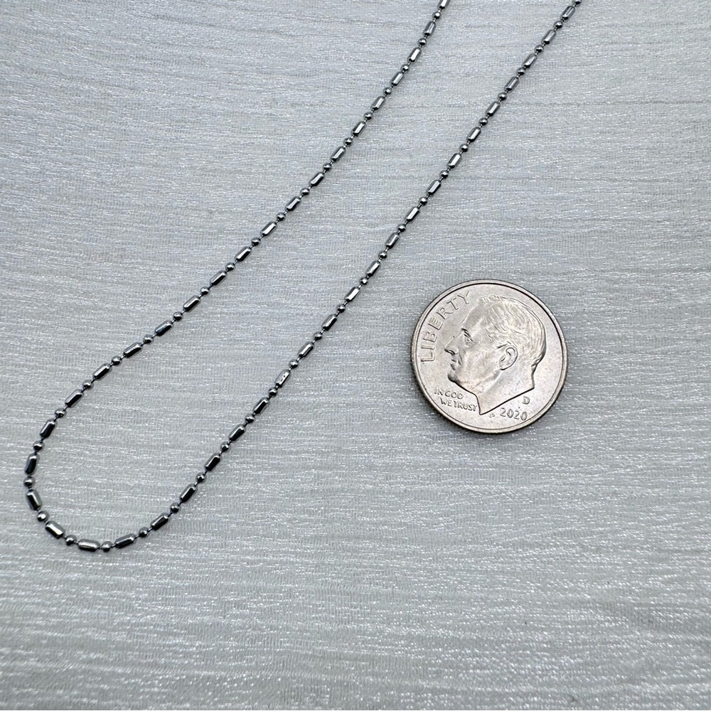 1mm Silver Bar and Ball Link Chain