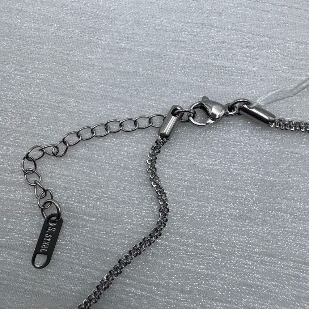 1.8mm Silver Rock Chain Necklace