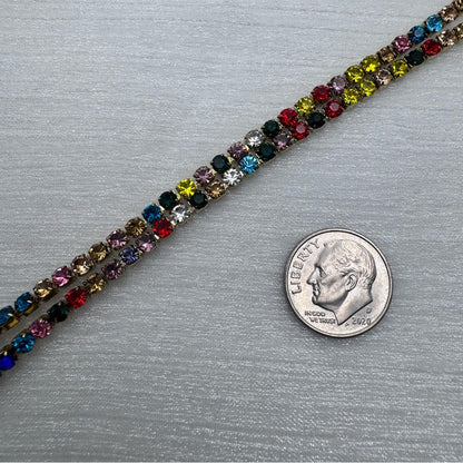 3mm | Gold | Rainbow Gemstone Link Chain