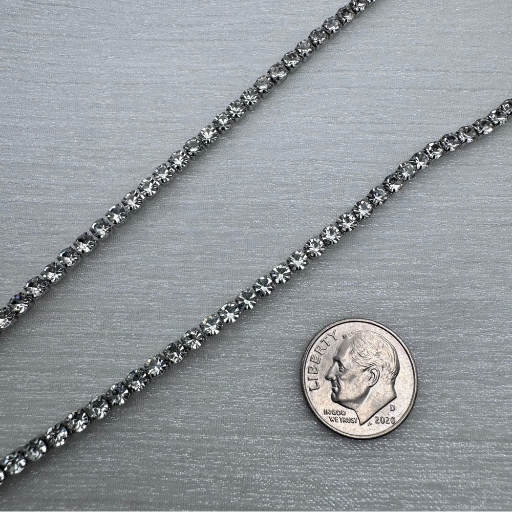 3mm Silver Crystal Tennis Necklace