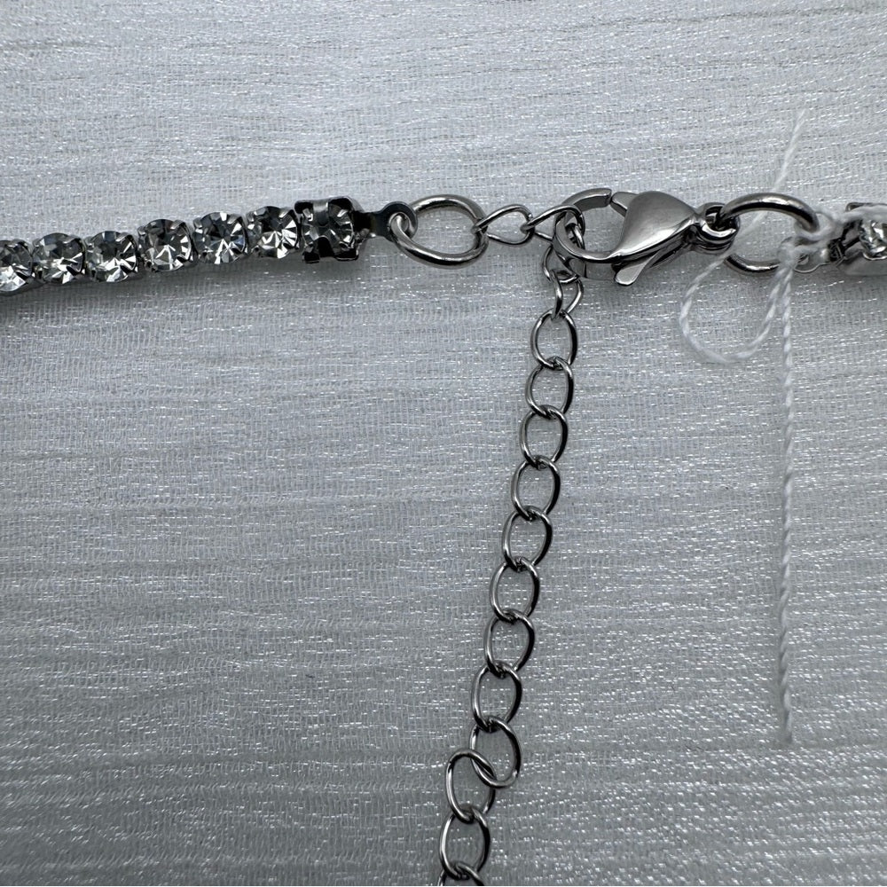 3mm Silver Crystal Tennis Necklace