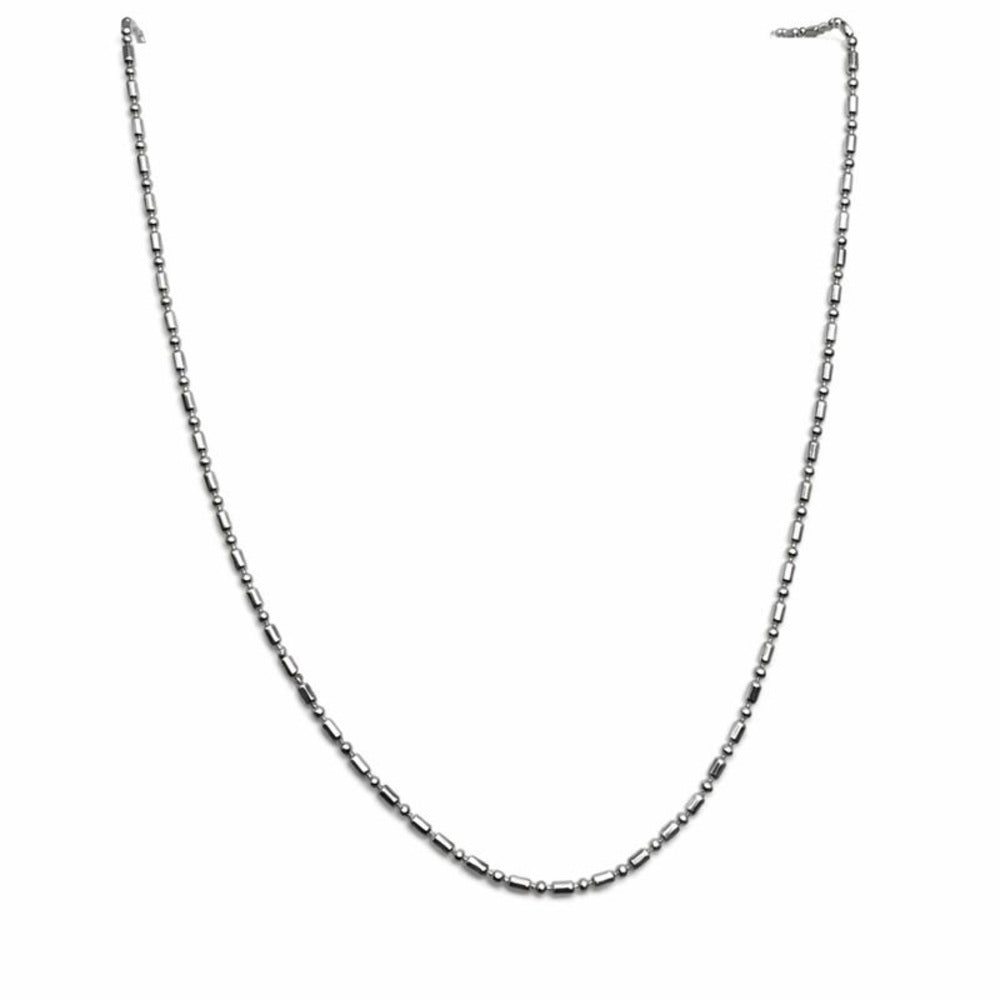 1mm Silver Bar and Ball Link Chain