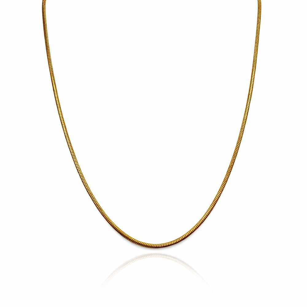 1mm Gold Pin Snake Chain Necklace