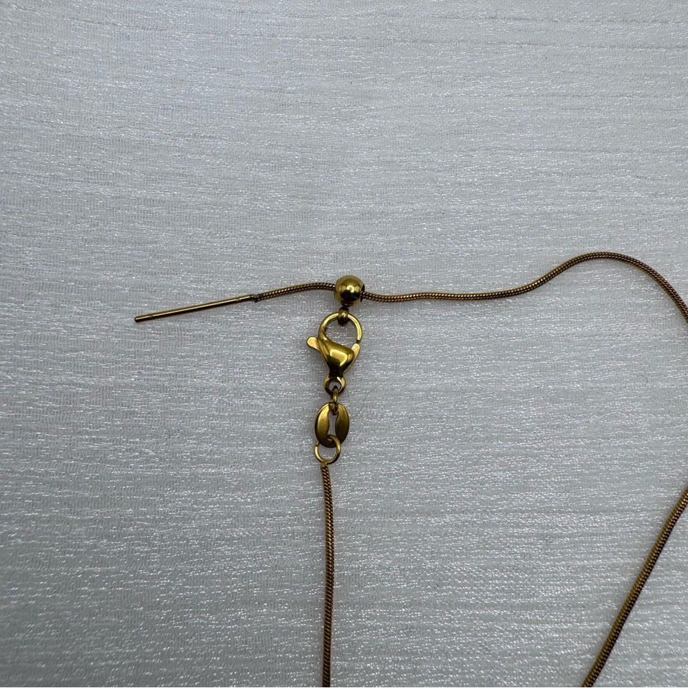 1mm Gold Pin Snake Chain Necklace