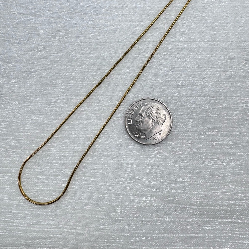 1mm Gold Pin Snake Chain Necklace