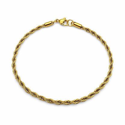 2mm | Gold | Rope Chain Bracelet