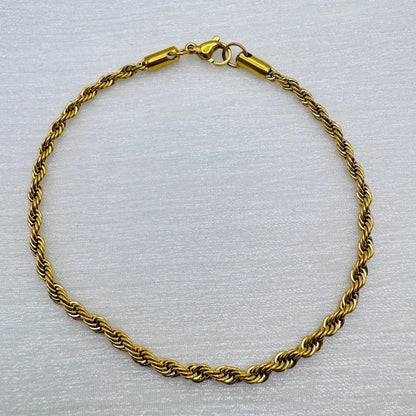 2mm | Gold | Rope Chain Bracelet