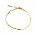 2mm Gold Flat Weave Chain Bracelet