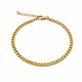 3mm Gold Curb Link Chain Bracelet