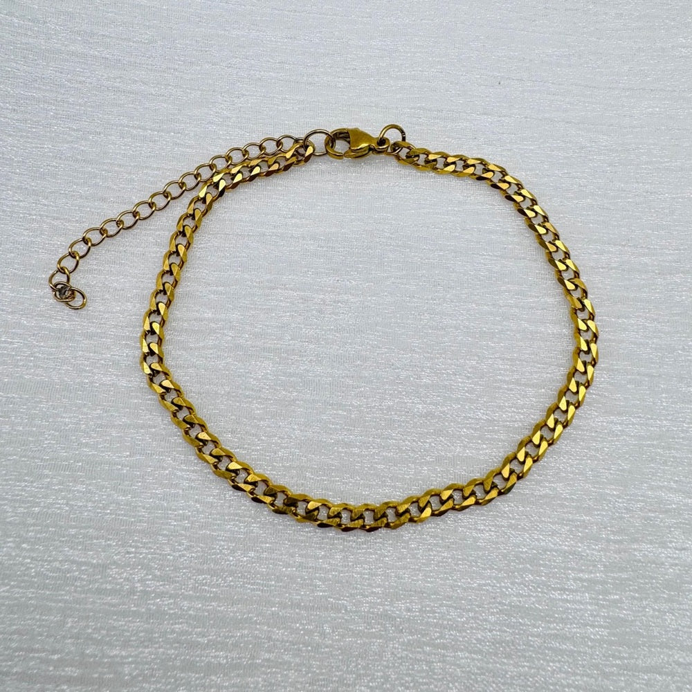 3mm Gold Curb Link Chain Bracelet