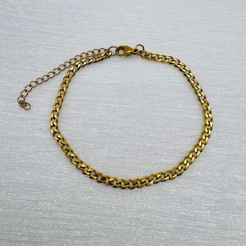 3mm Gold Curb Link Chain Bracelet