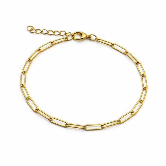 3mm | Gold | Paperclip Chain Bracelet