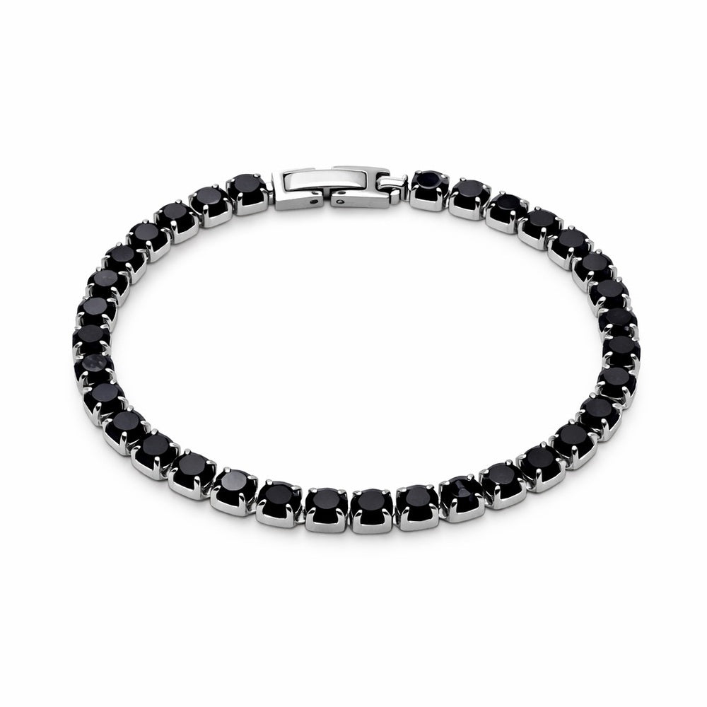 3.5mm Silver Black Crystal Tennis Bracelet