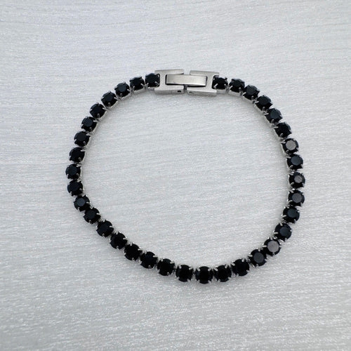 3.5mm Silver Black Crystal Tennis Bracelet