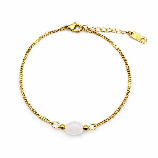 2mm | Gold | Quartz Crimp Chain Bracelet