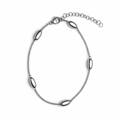 1mm | Silver | Oval Satellite Chain Bracelet