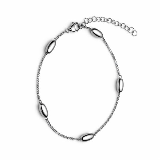 1mm | Silver | Oval Satellite Chain Bracelet
