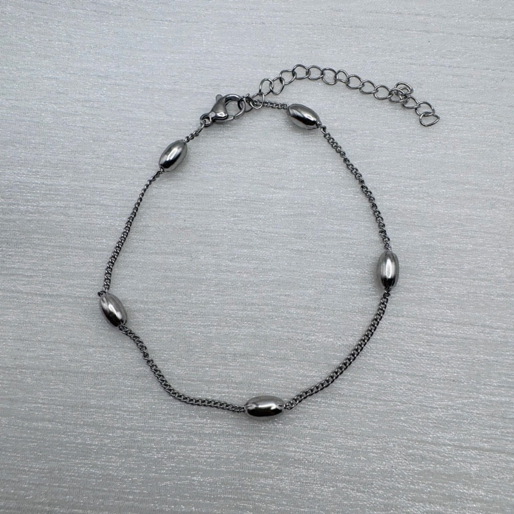 1mm | Silver | Oval Satellite Chain Bracelet